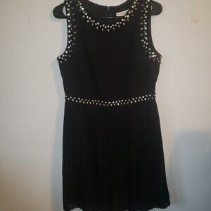 Molly Bracken Black Sleeveless Rhinestone Necklace Dress  Small/Medium